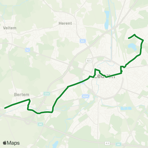 De Lijn Bertem - Leuven - Kessel-Lo Sparrenboslaan map