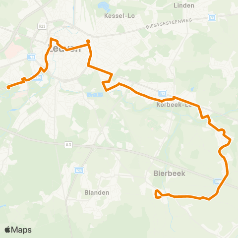 De Lijn Bierbeek - Heverlee Wetenschapspark map
