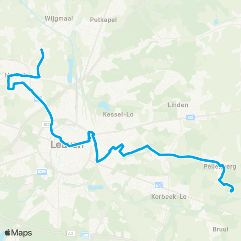 De Lijn Herent - Leuven - Pellenberg map