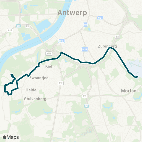 De Lijn Opera - Hoboken - Polderstad map