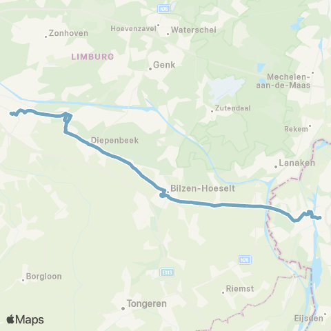 De Lijn Hasselt - Maastricht map
