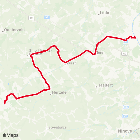 De Lijn Aalst - Erpe - Burst - Houtem - Herzele - Zottegem map