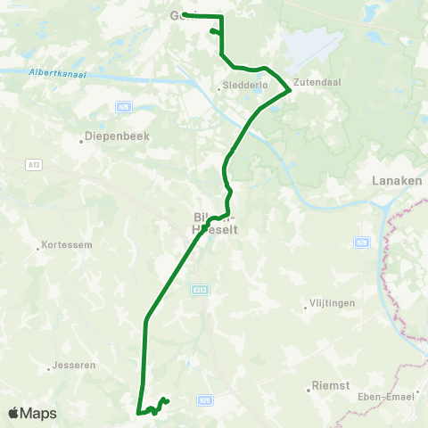 De Lijn Genk - Tongeren map