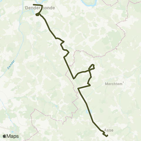 De Lijn Dendermonde - Lebbeke - Opwijk - Asse map
