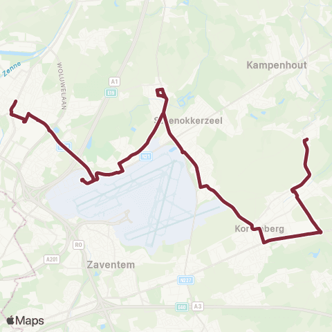 De Lijn Vilvoorde - Steenokkerzeel - Kortenberg - (Nederokkerzeel) map