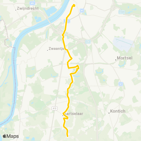 De Lijn Antwerpen Groenplaats - Aartselaar map