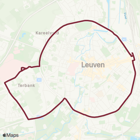 De Lijn Binnenringbus Leuven map