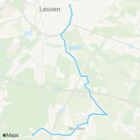 De Lijn Leuven - Haasrode - Vaalbeek map