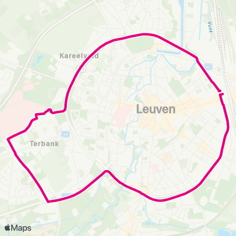 De Lijn Buitenringbus Leuven map