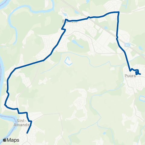 De Lijn Puurs - Hingene - Bornem - Sint-Amands map