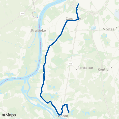 De Lijn Boom - Niel - Antwerpen map