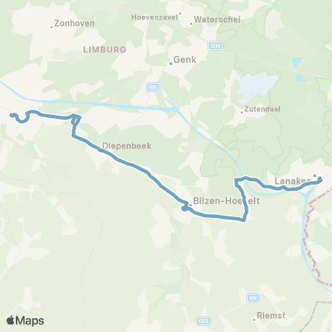 De Lijn Hasselt - Lanaken map