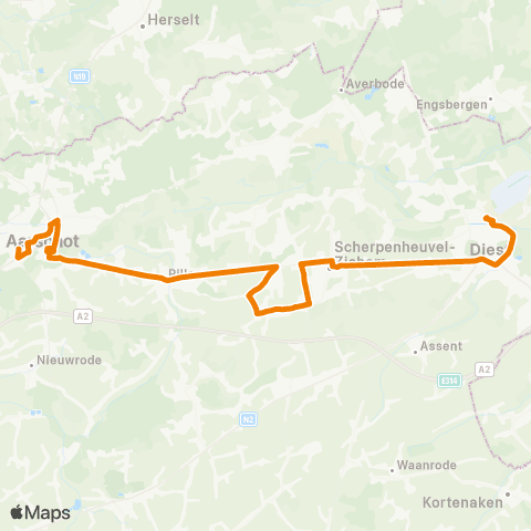 De Lijn Aarschot - Rillaar - Scherpenheuvel - Diest map