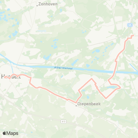 De Lijn Genk - Hasselt map