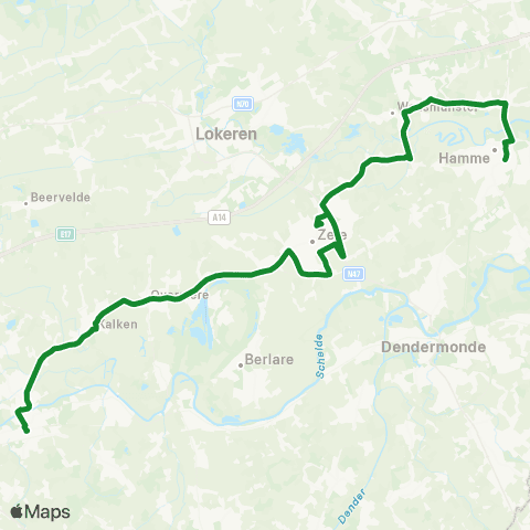De Lijn Wetteren - Zele - Waasmunster - Hamme map