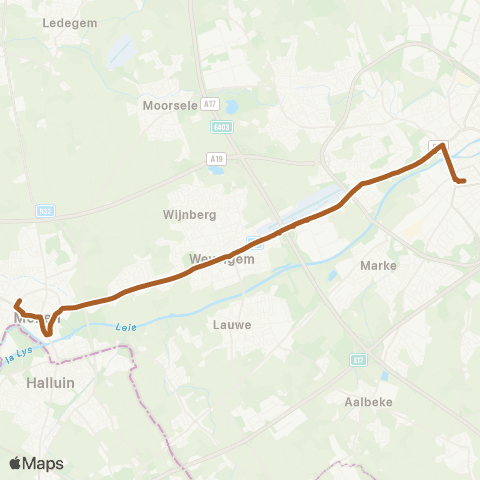 De Lijn Kortrijk - Bissegem - Wevelgem - Menen map