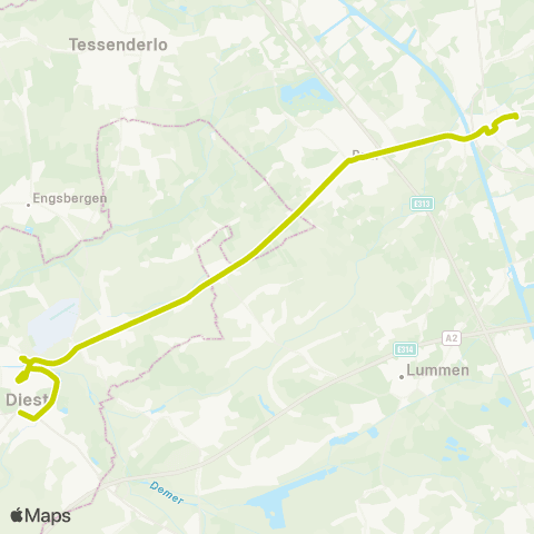 De Lijn Diest - Paal - Beringen map