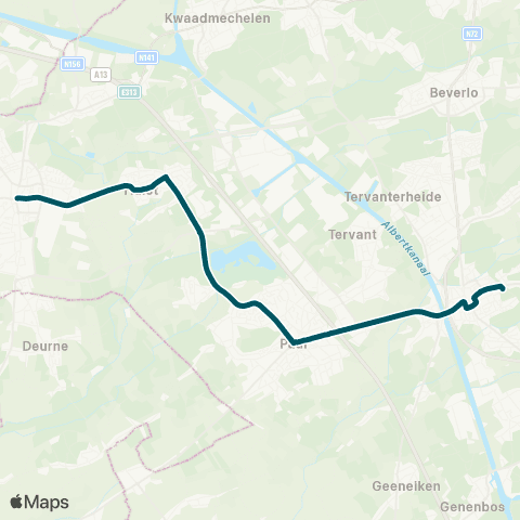 De Lijn Beringen - Tessenderlo map