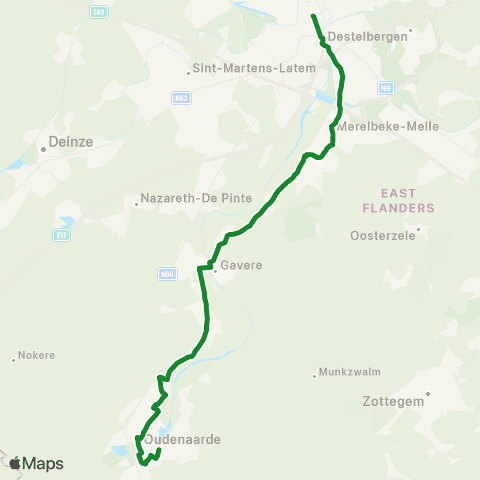 De Lijn Gent Zuid - Merelbeke - Gavere - Oudenaarde map
