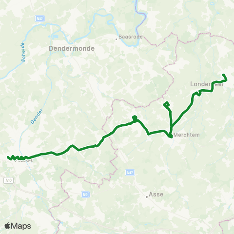 De Lijn Aalst - Moorsel - Opwijk ( - Londerzeel) map
