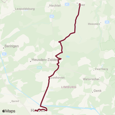 De Lijn Hasselt - Peer map