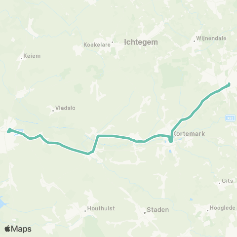 De Lijn Diksmuide - Zarren - Kortemark - Torhout map