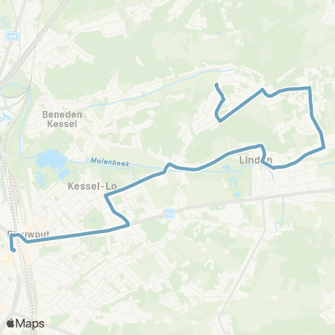 De Lijn Leuven - Linden map