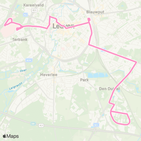 De Lijn Leuven Gasthuisberg Campus - Haasrode Brabanthal map