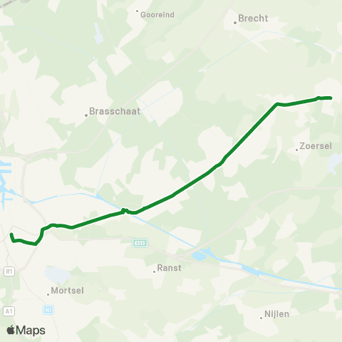 De Lijn Antwerpen - Wijnegem - Oostmalle map