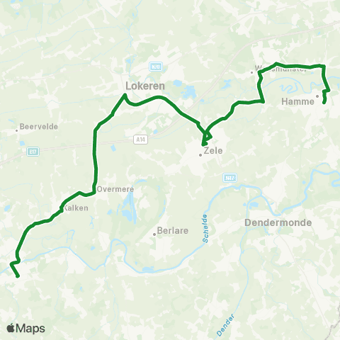 De Lijn Wetteren - Zele - Waasmunster - Hamme map