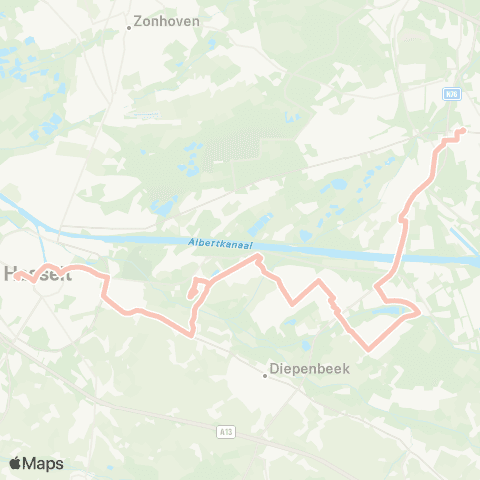 De Lijn Genk - Hasselt map