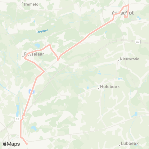 De Lijn Aarschot - Rotselaar - Leuven map