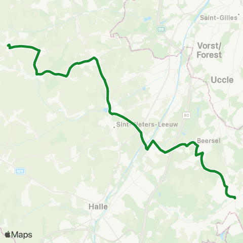 De Lijn Vlezenbeek - Alsemberg - Sint-Genesius-Rode map