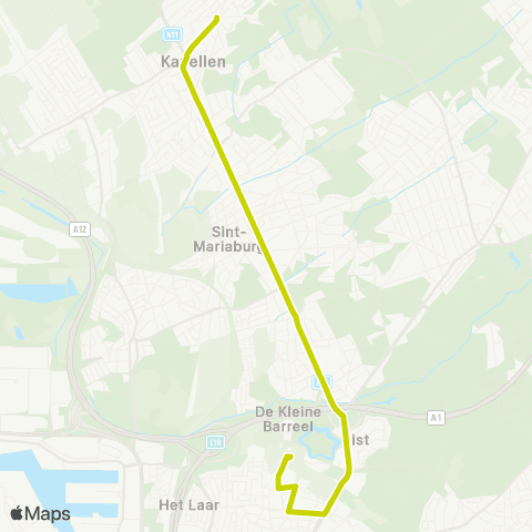 De Lijn Kapellen - Merksem Zwaantjeslei map
