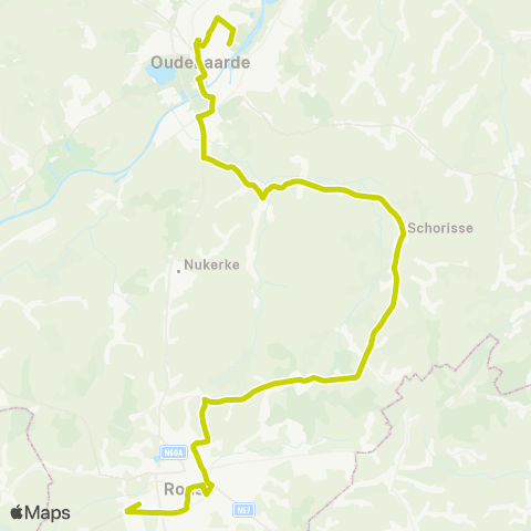 De Lijn Oudenaarde - Etikhove - Maarke - Schorisse - Ronse / Renaix map