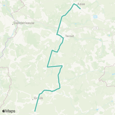 De Lijn Asse - Ternat - Lennik - Leerbeek map