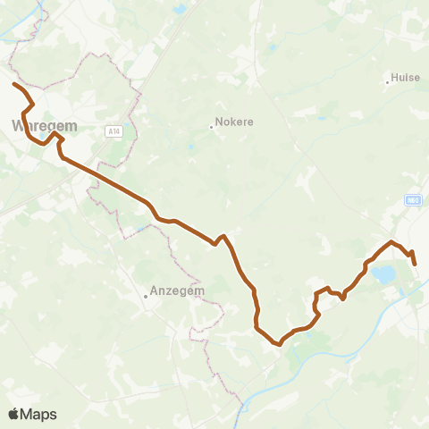 De Lijn Oudenaarde - Petegem - Wortegem - Waregem map