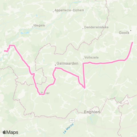 De Lijn Geraardsbergen - Bever - Galmaarden - Leerbeek map