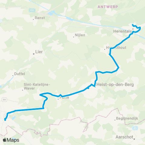 De Lijn Mechelen - Heist-op-den-Berg - Herentals map