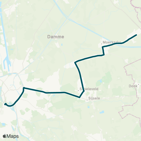 De Lijn Brugge - Sijsele - Moerkerke map
