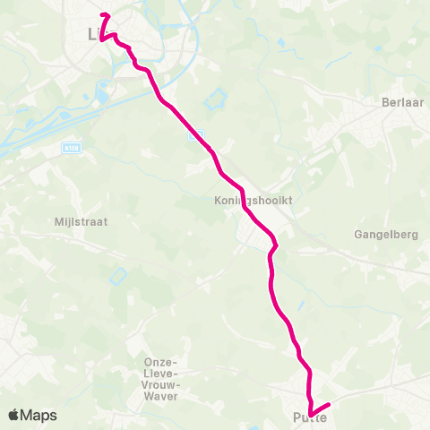 De Lijn Lier - Putte map