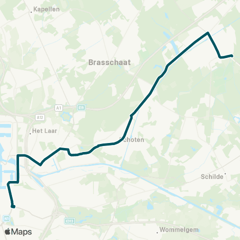 De Lijn Sint-Job - Schoten - Antwerpen map