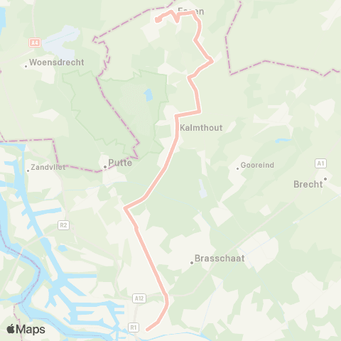 De Lijn Essen - Kapellen - (Merksem) map