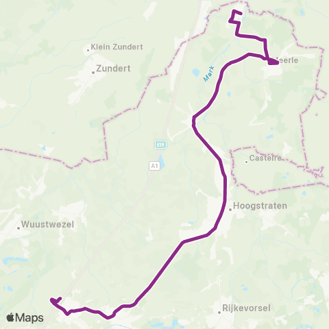 De Lijn Meersel-Dreef - Hoogstraten - Brecht Station Noorderkempen map