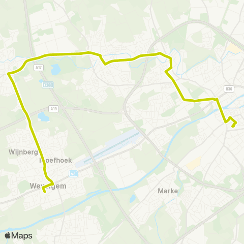 De Lijn Kortrijk - Heule - Gullegem - Moorsele - Wevelgem map