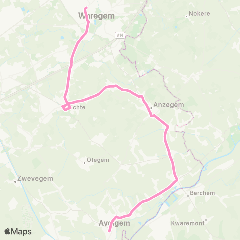 De Lijn Waregem - Vichte - Anzegem - Avelgem map