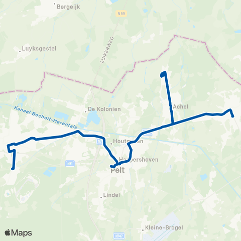 De Lijn Lommel - Hamont-Achel map