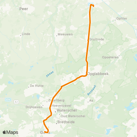 De Lijn Genk - Bree map