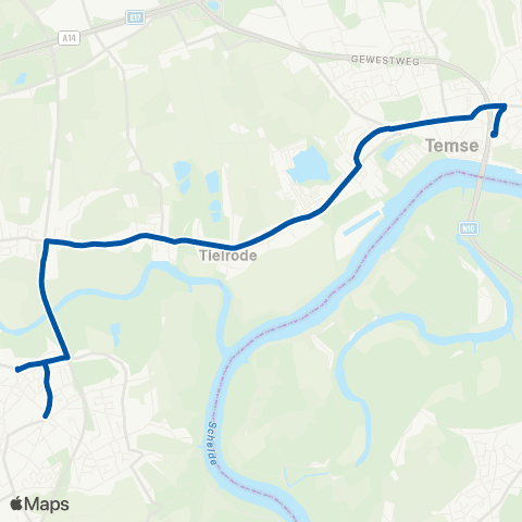 De Lijn Hamme - Tielrode - Temse map