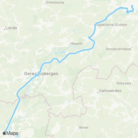 De Lijn Ninove - Onkerzele - Geraardsbergen - Lessines map